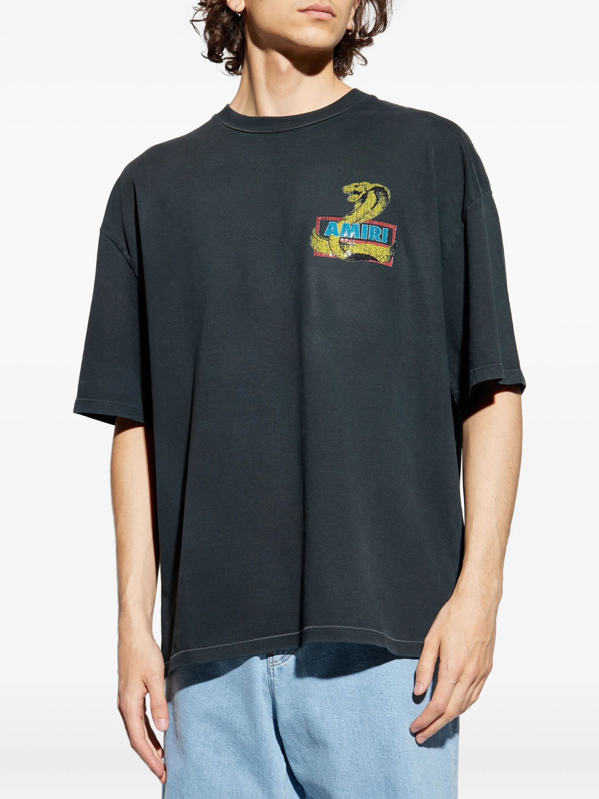 AMIRI Crystal Cobra Graphic T-Shirt (Size M)