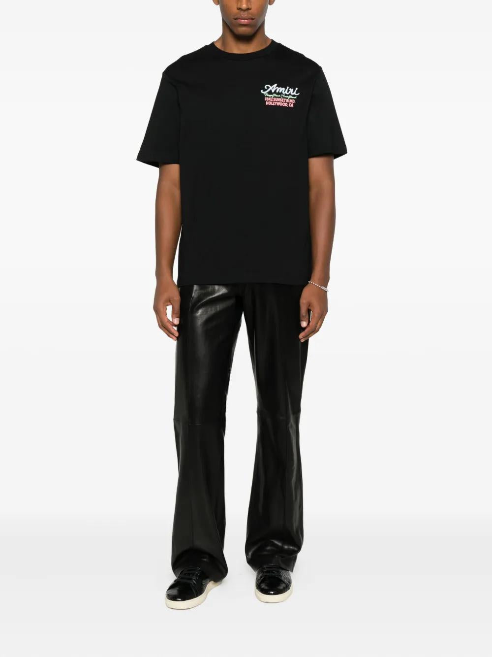 AMIRI Embroidered Logo Crew Neck T-Shirt - Short Sleeves