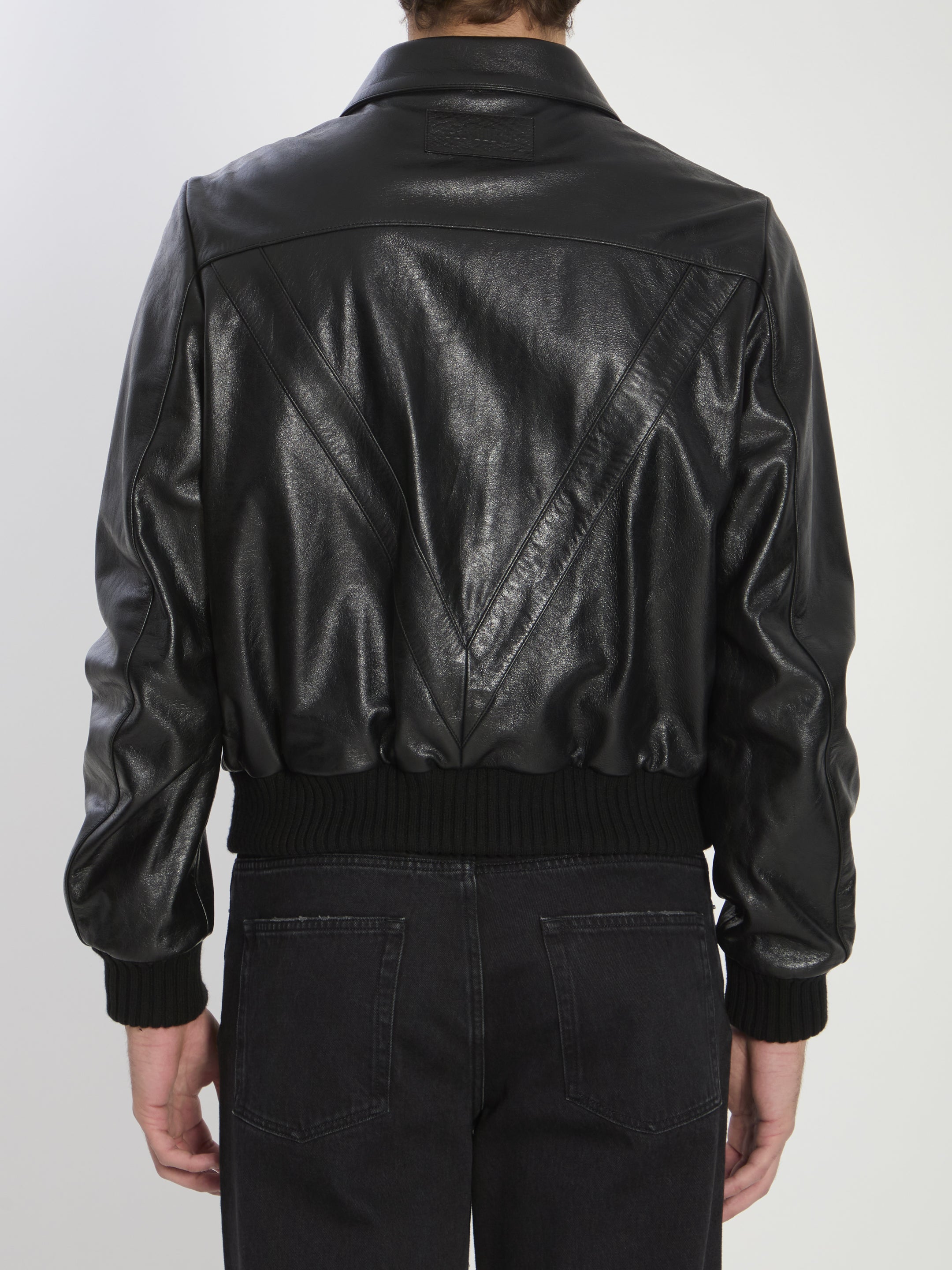 AMIRI Multi-Pocket Leather Bomber Jacket - Men's Regular Fit - Size IT 50