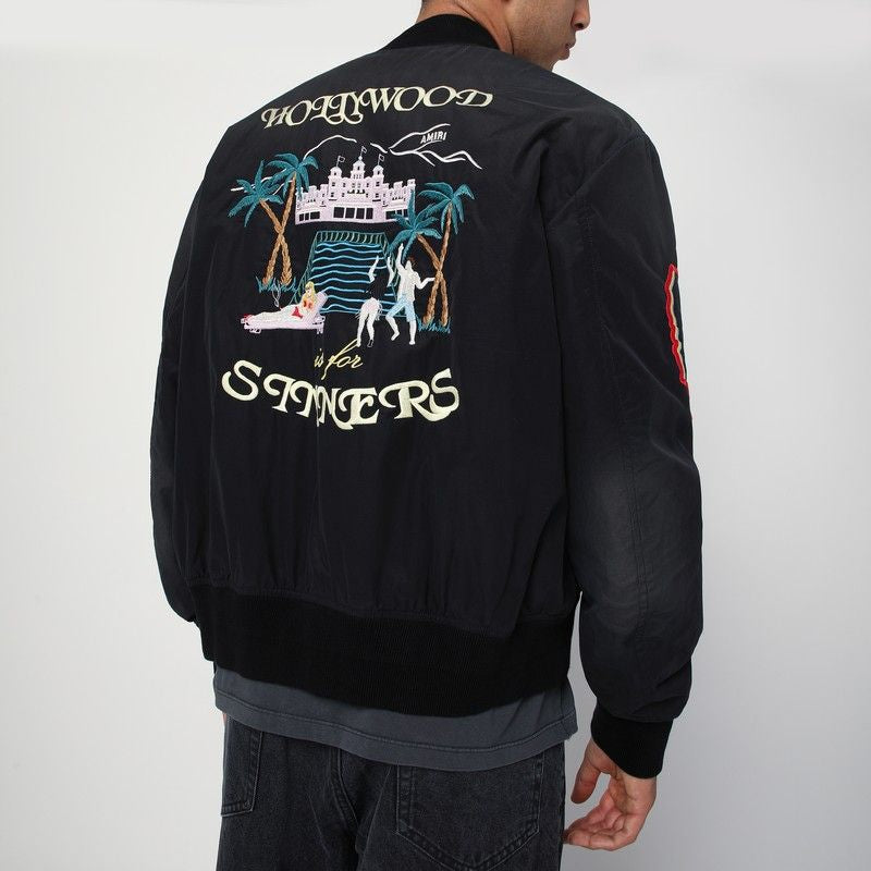 AMIRI Men's Cotton and Nylon Bomber Jacket