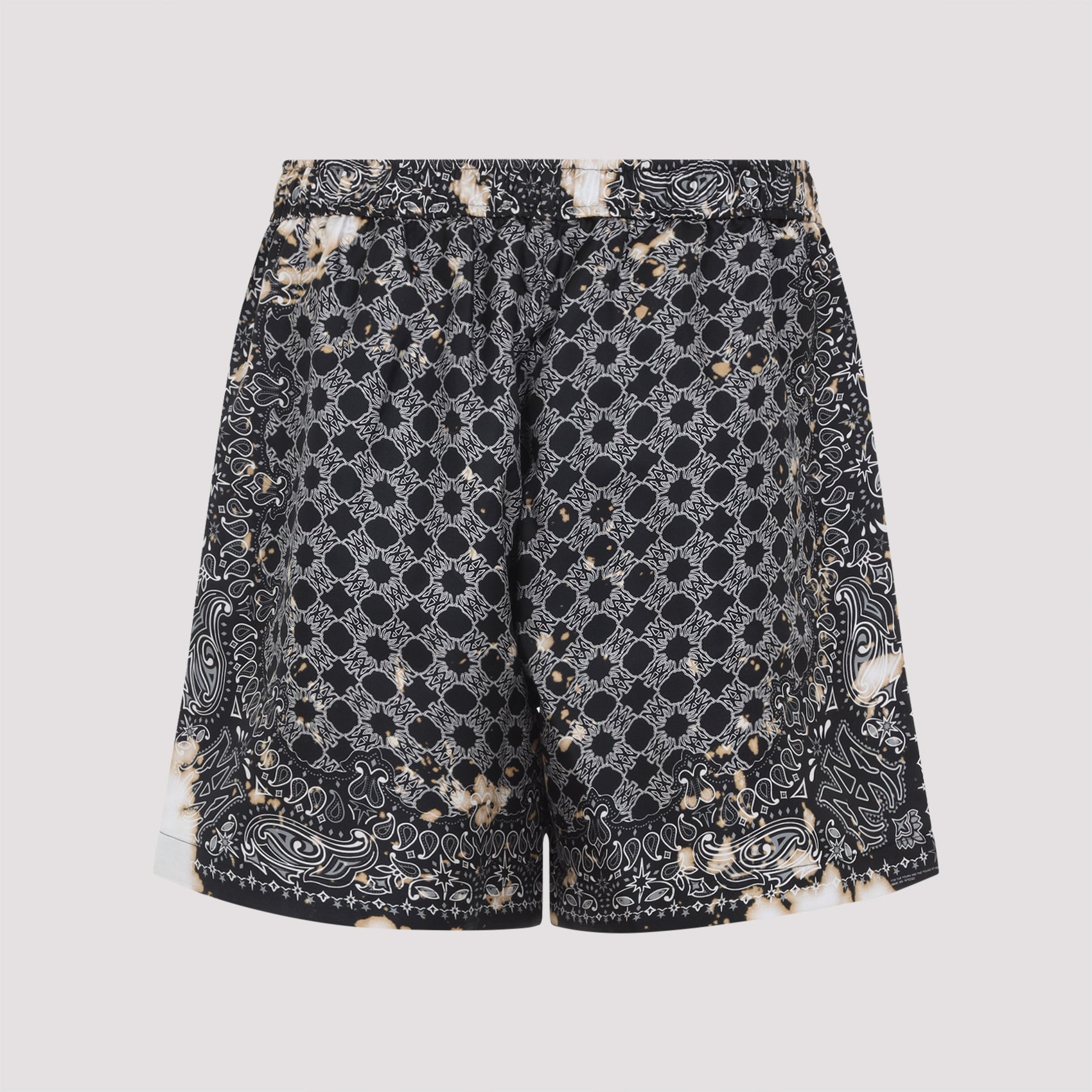 AMIRI Bleach Bandana Print Silk Shorts - Size L
