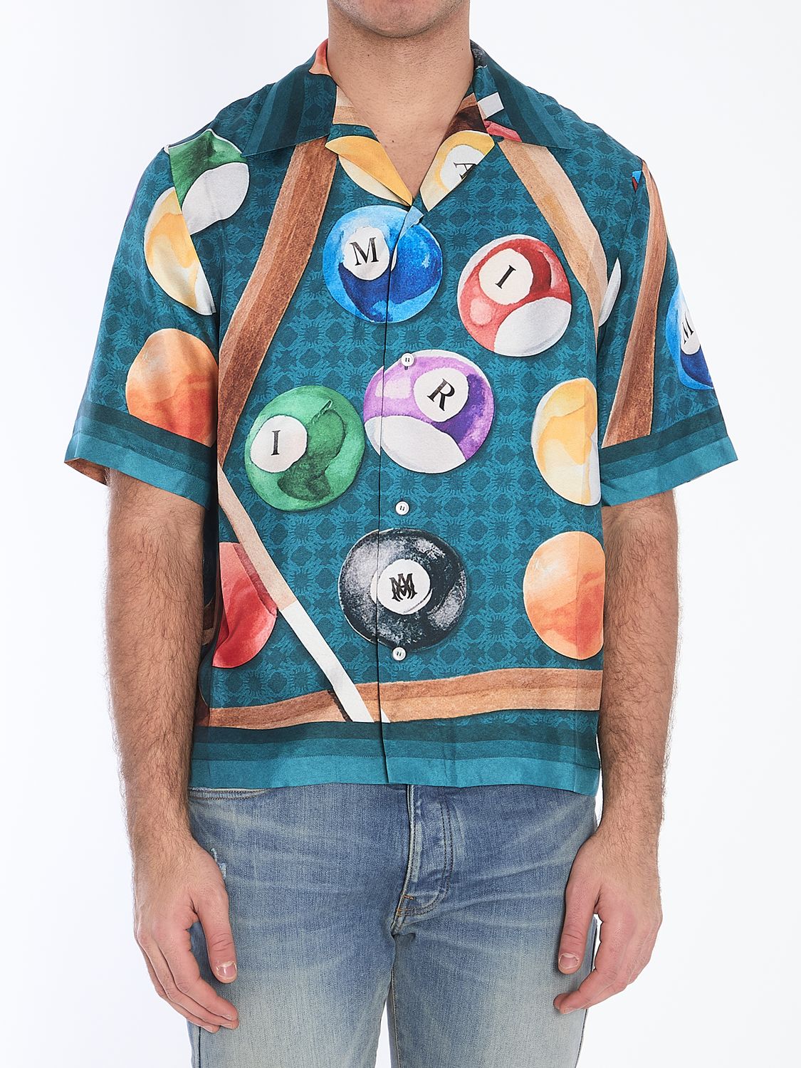 AMIRI Short-Sleeve Silk Shirt L