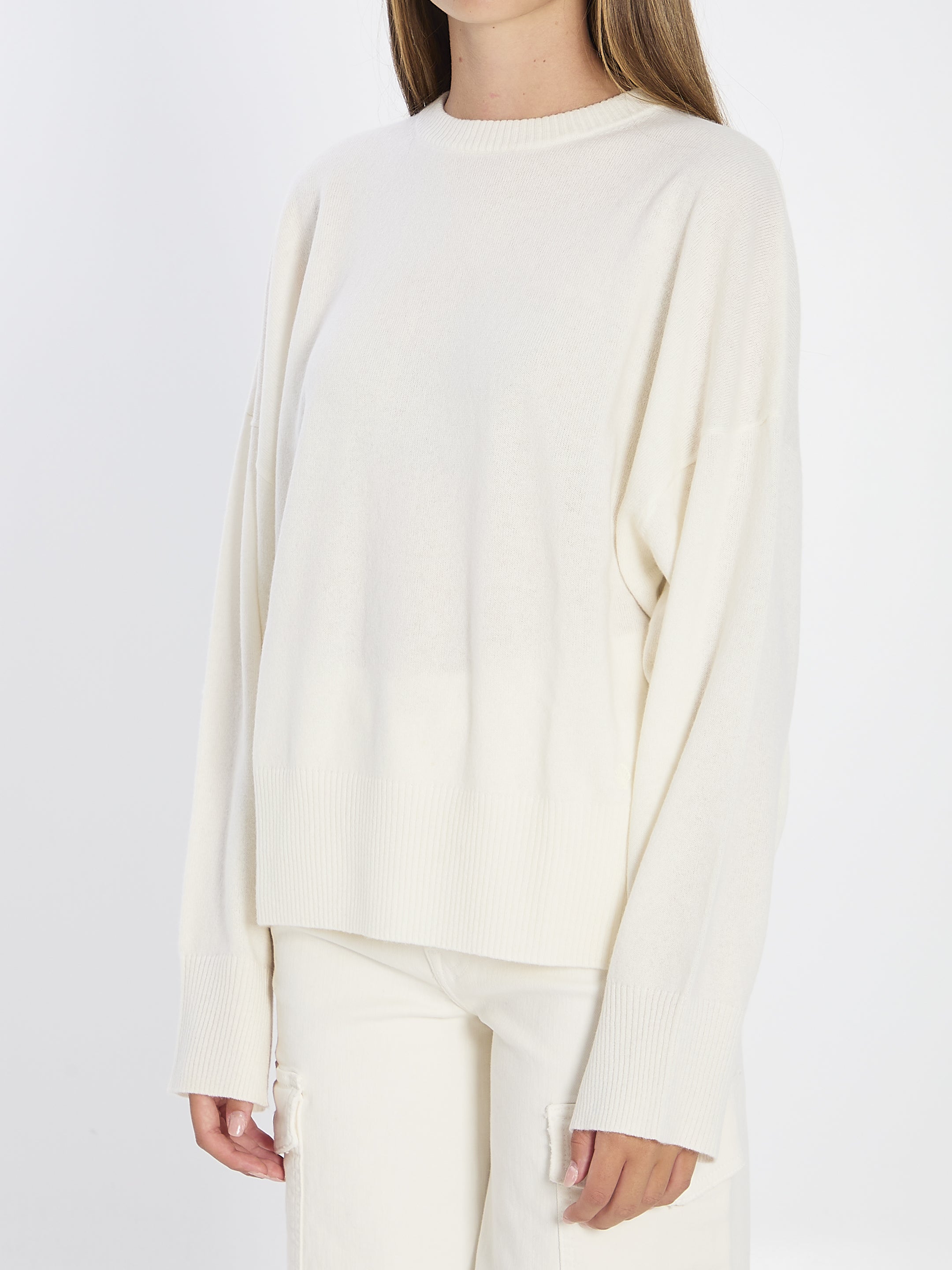 LOULOU DE SAISON Crew Neck Cashmere Sweater - Loose Fit