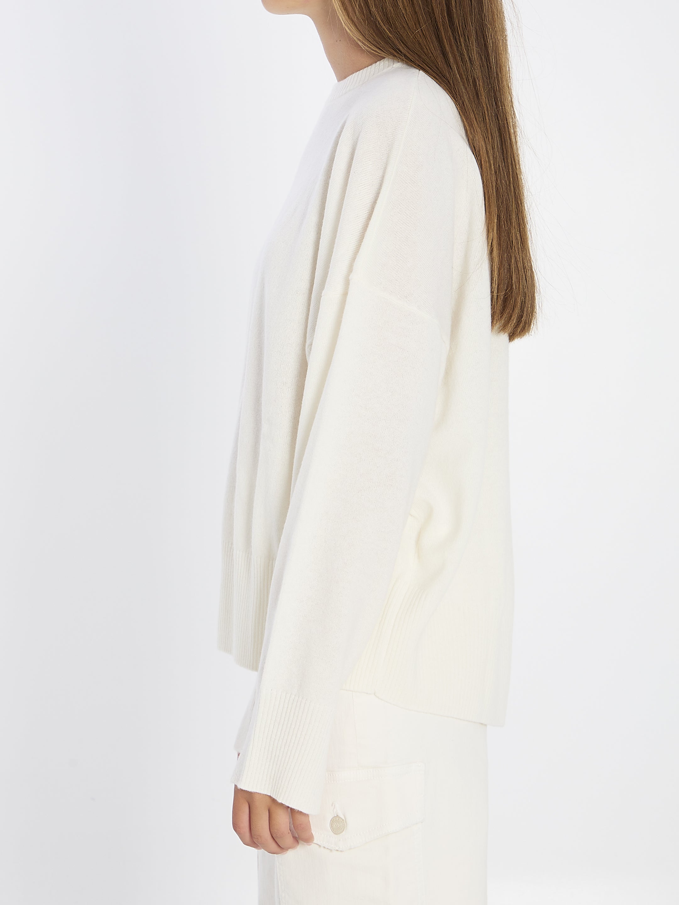 LOULOU DE SAISON Crew Neck Cashmere Sweater - Loose Fit