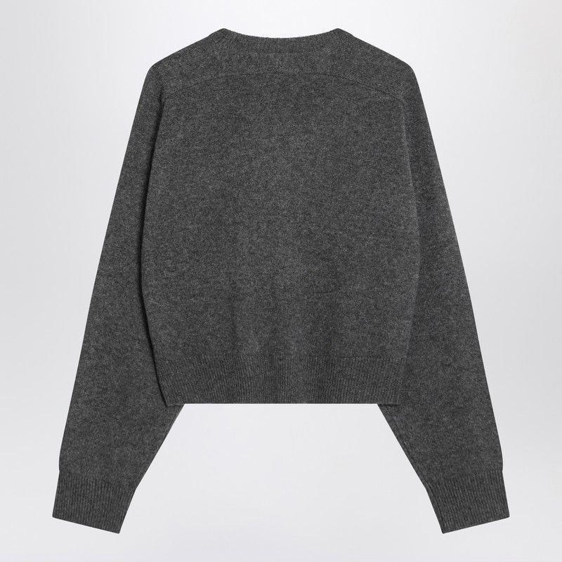 LOULOU DE SAISON Cashmere V-Neck Sweater with Dropped Shoulders