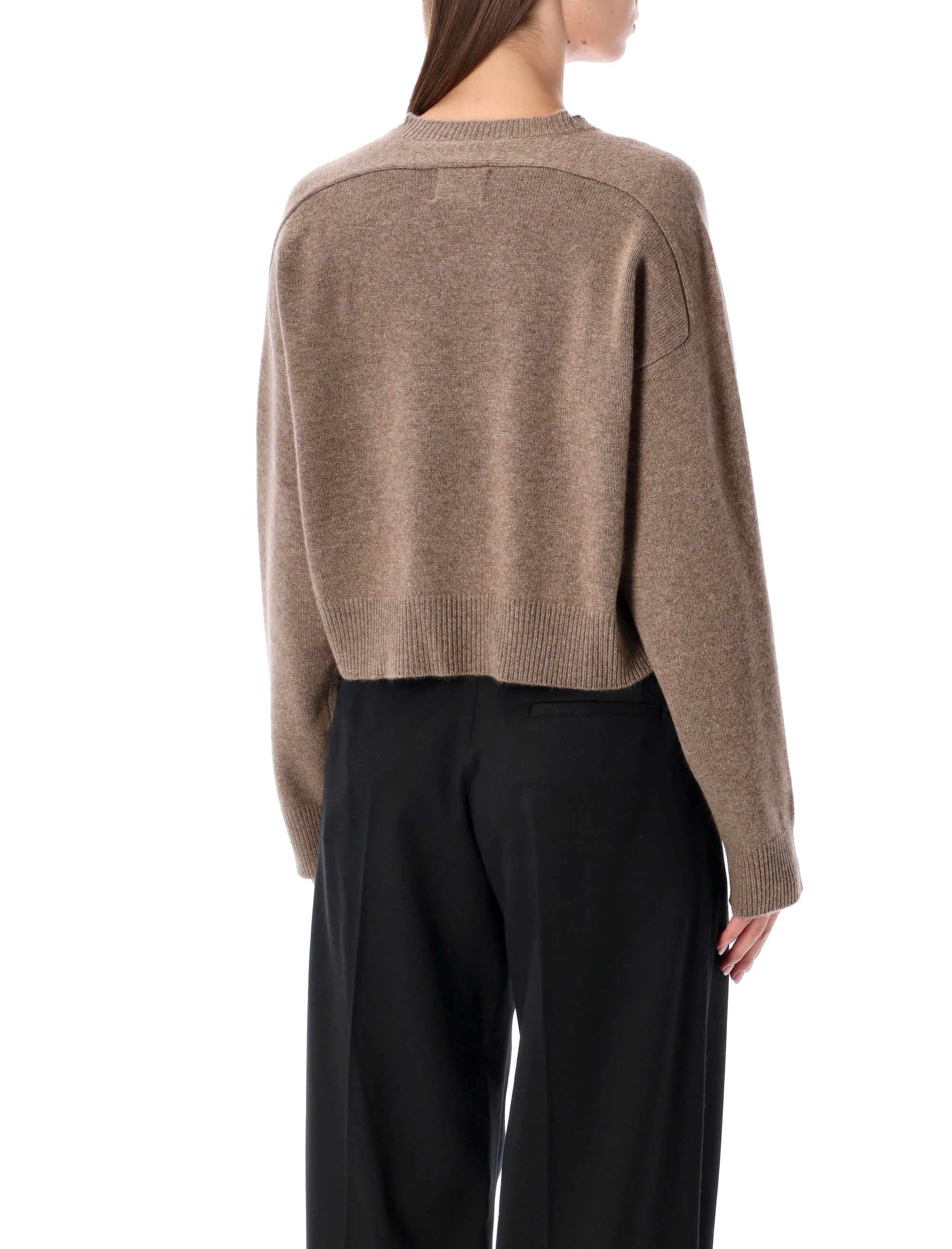LOULOU Cropped Cashmere V-Neck Sweater - Women's