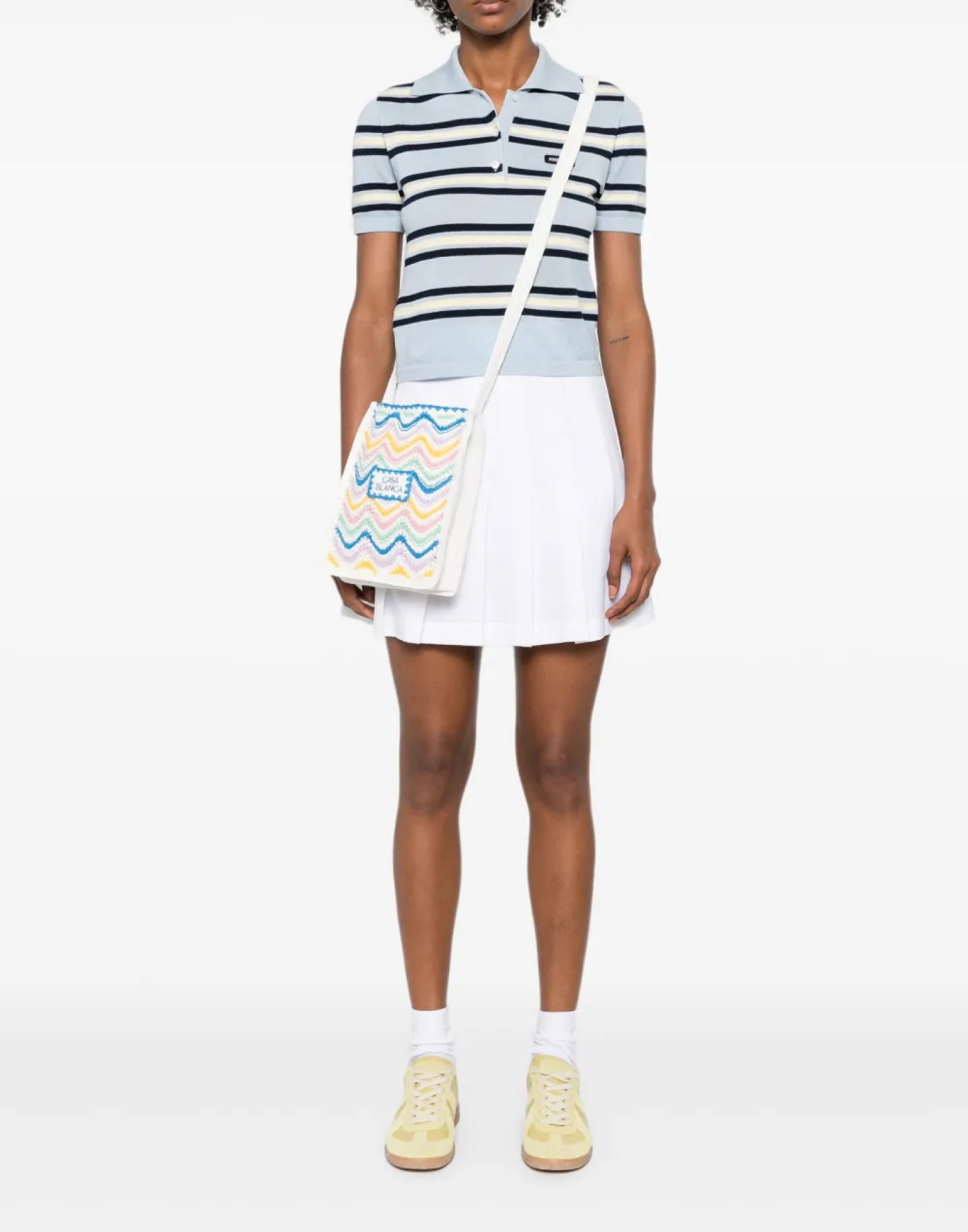 CASABLANCA Mini Gradient Wave Crochet Crossbody Handbag