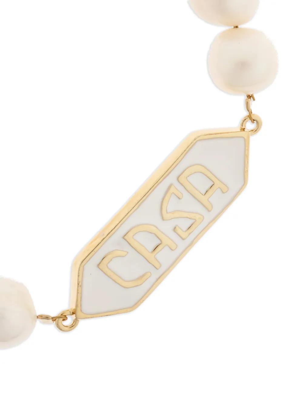CASABLANCA Embellished Logo-Plaque Bracelet