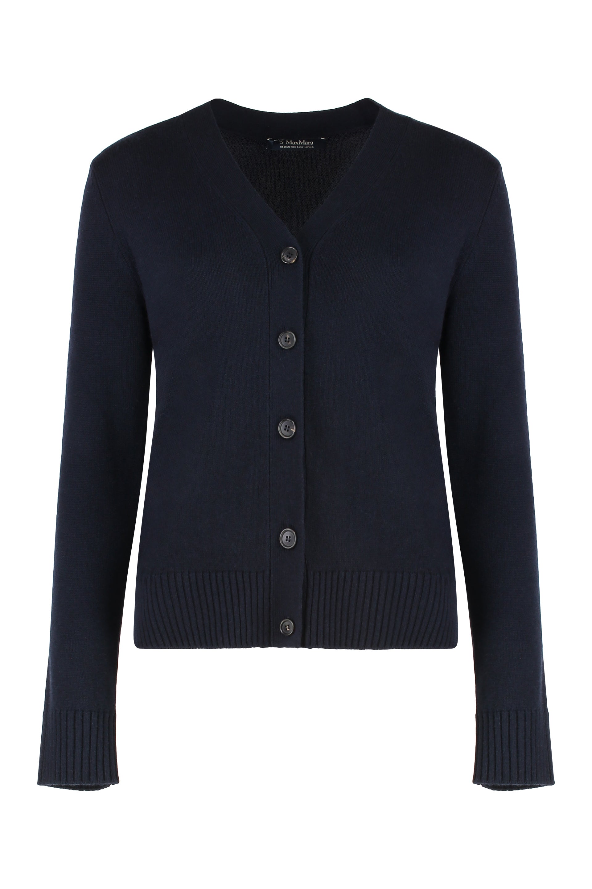 S MAX MARA Wool Cardigan with Decorative Patches