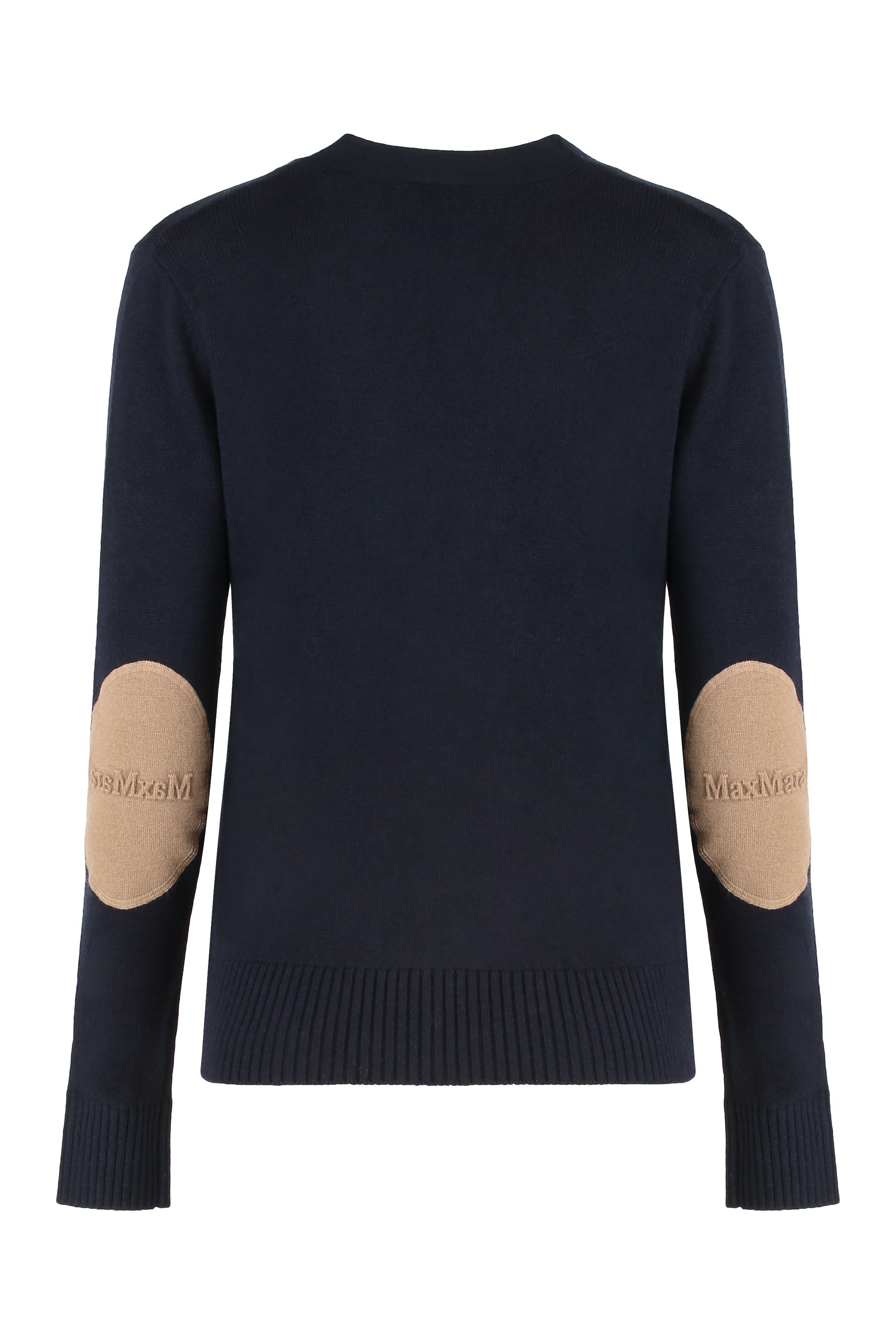 S MAX MARA Wool Cardigan with Decorative Patches