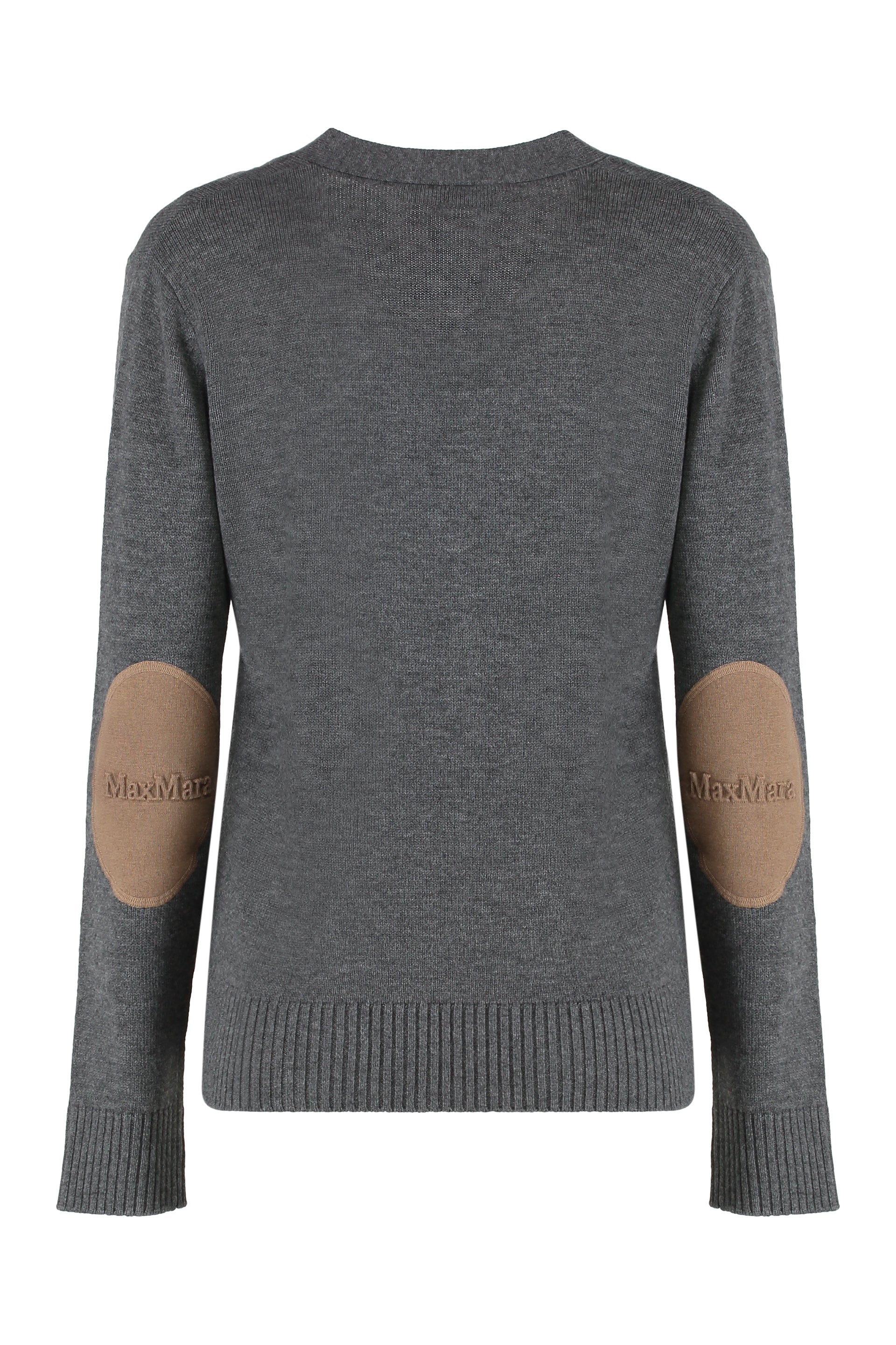 S MAX MARA Wool Cardigan with Decorative Patches