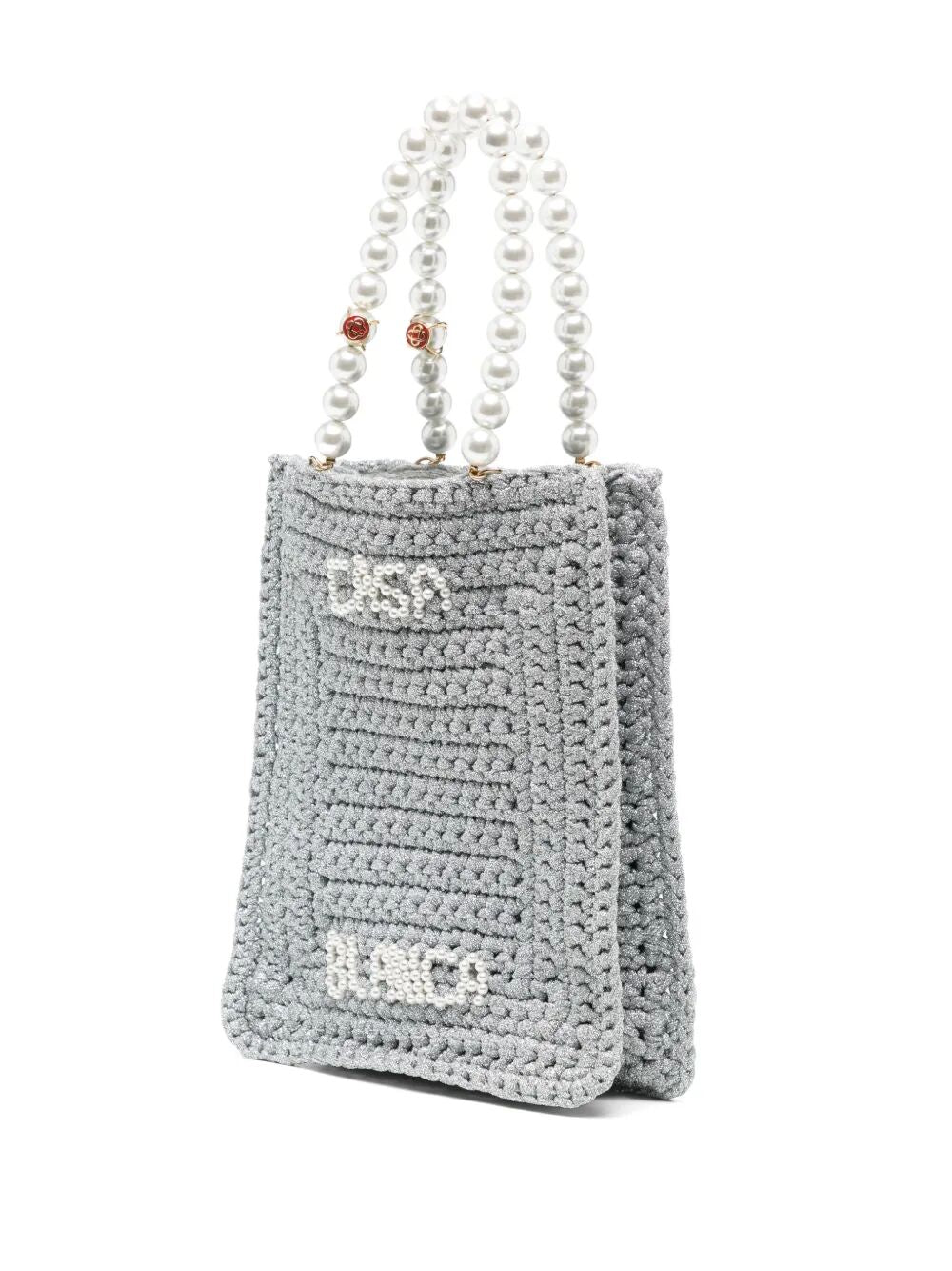 CASABLANCA Mini Crochet Shopping Handbag