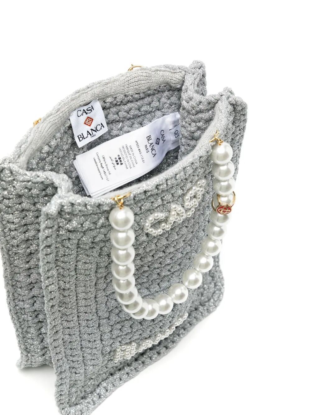 CASABLANCA Mini Crochet Shopping Handbag