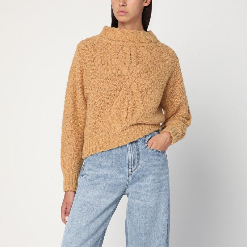 ISABEL MARANT Cable Knit High Neck Sweater - Size L