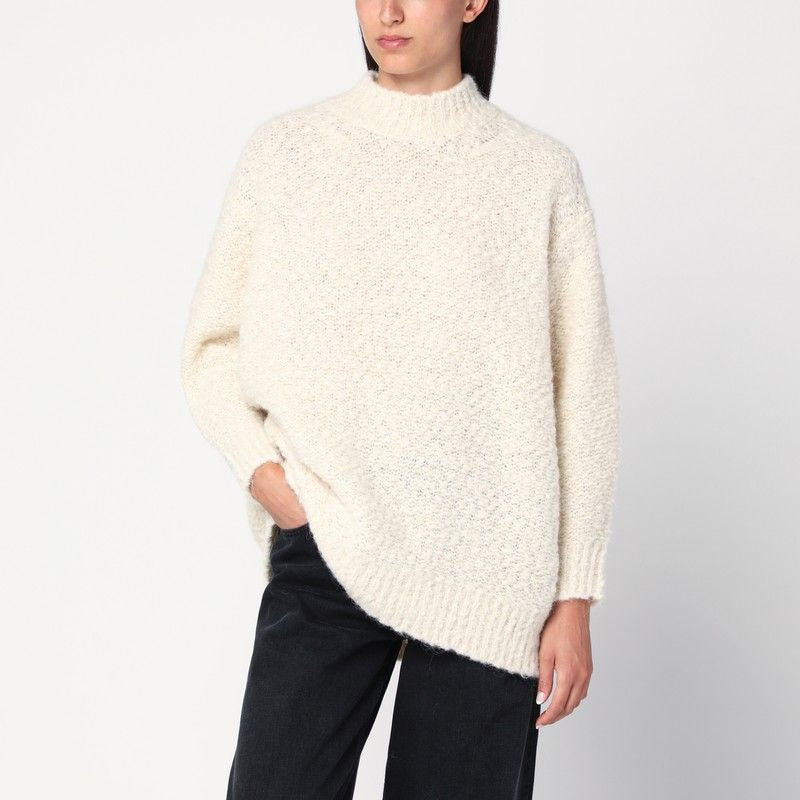 ISABEL MARANT Ecru High Neck Alpaca Blend Sweater
