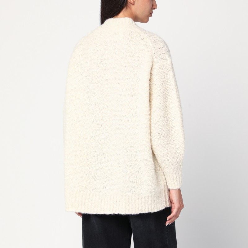 ISABEL MARANT Ecru High Neck Alpaca Blend Sweater