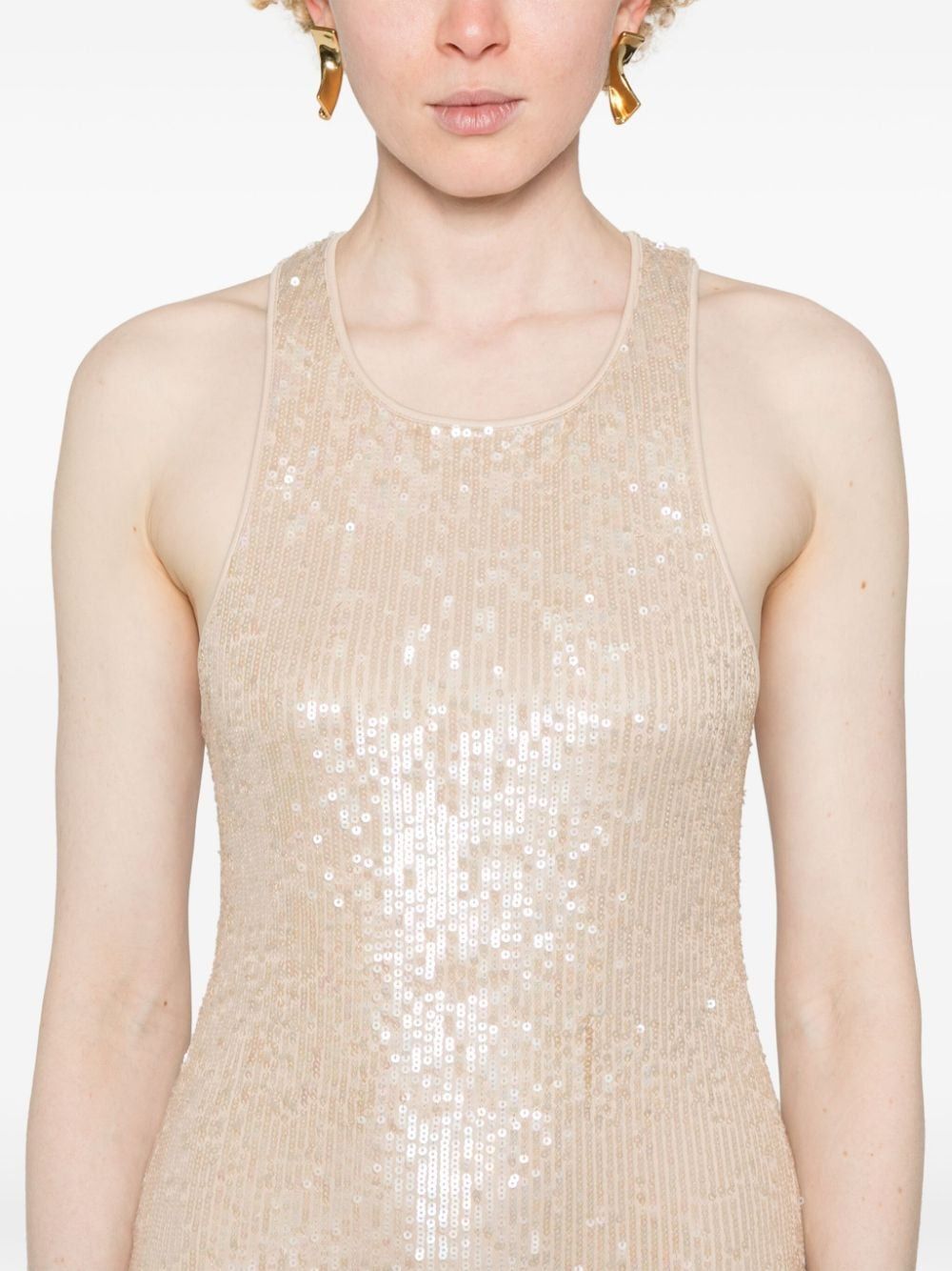 ELISABETTA FRANCHI Mini Sequined Straps Dress
