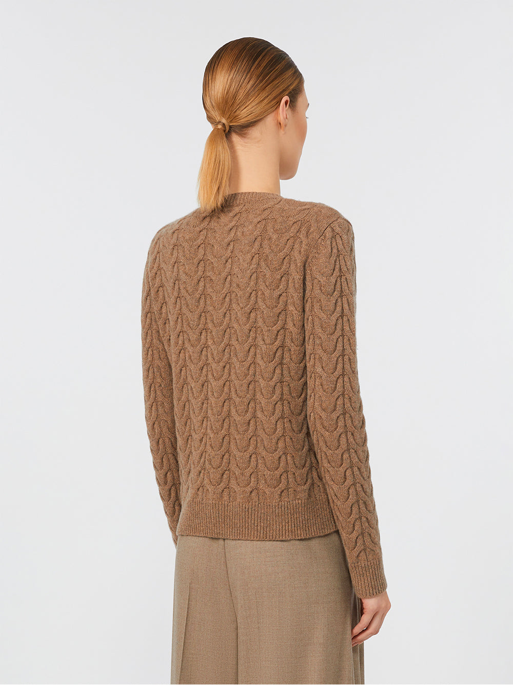 MAX MARA Slim Fit Cable-Knit Cashmere Pullover