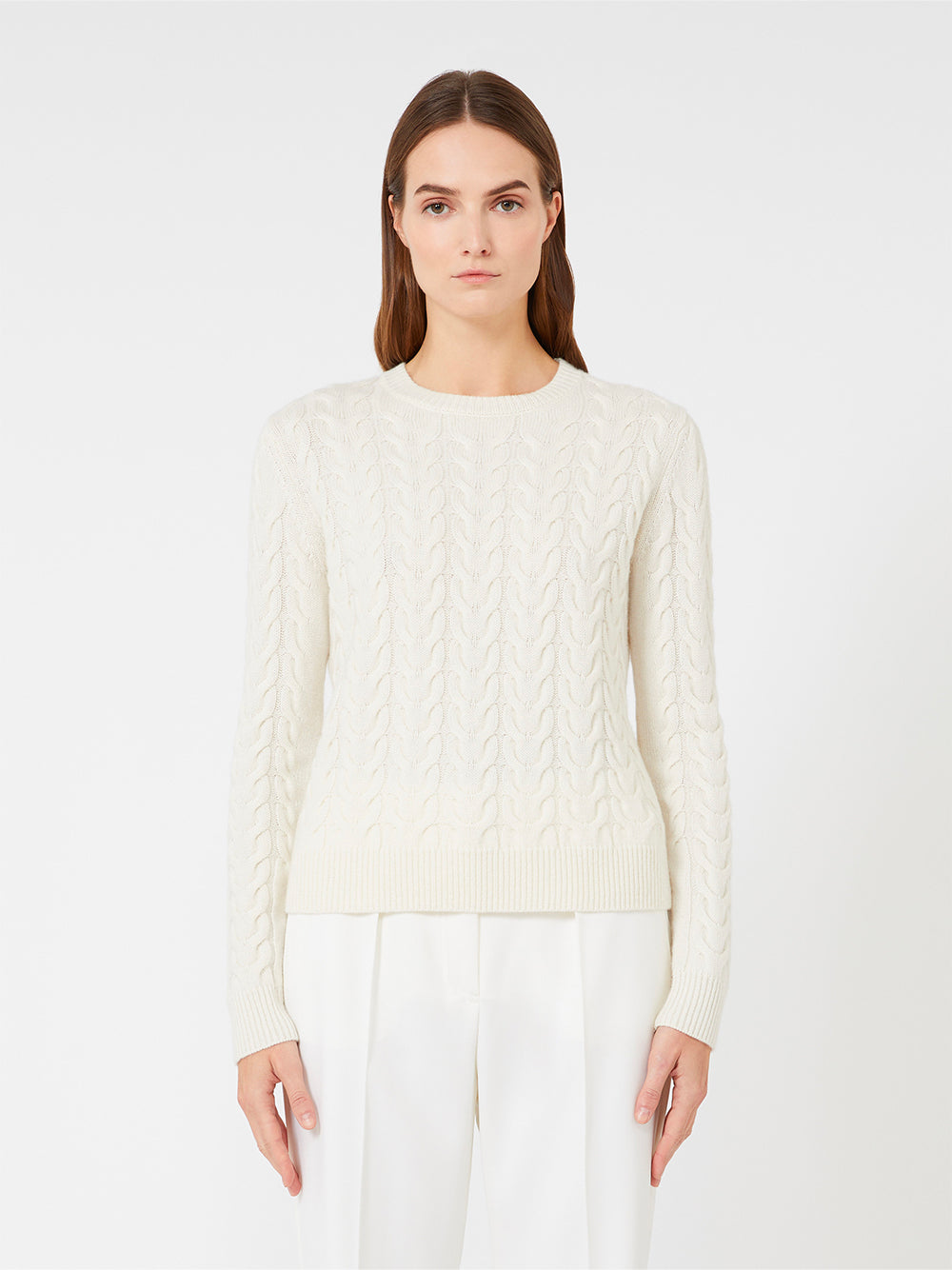 MAX MARA Slim Fit Cable-Knit Cashmere Pullover