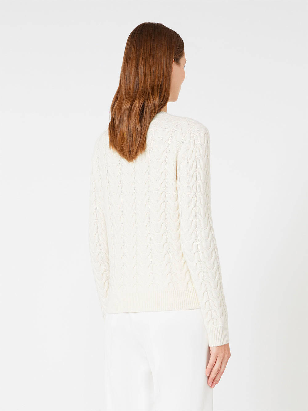 MAX MARA Slim Fit Cable-Knit Cashmere Pullover