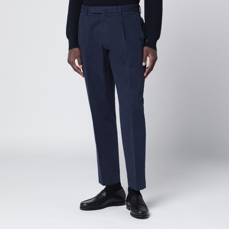 SANTANIELLO Classic Cotton and Cashmere Trousers for Men