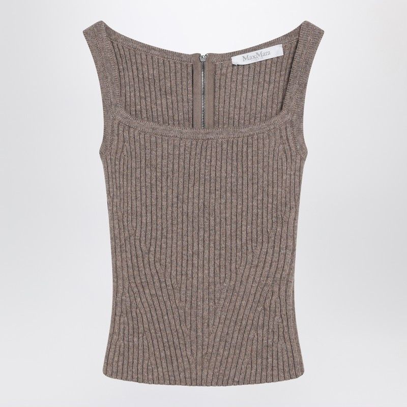 MAX MARA Sleeveless Corset-Style Top in Wool and Cashmere Blend