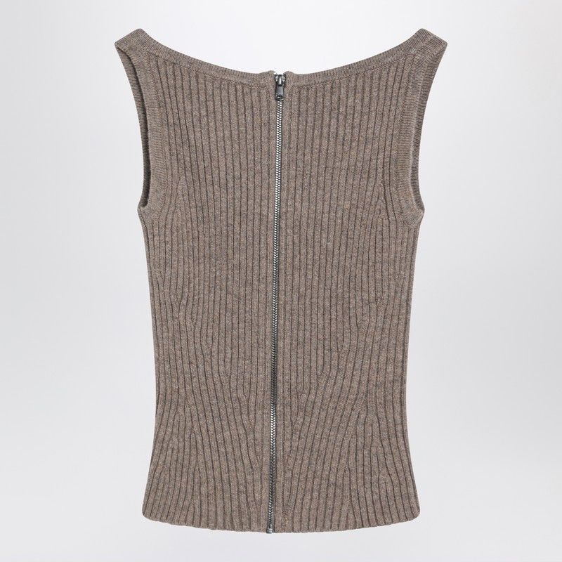 MAX MARA Sleeveless Corset-Style Top in Wool and Cashmere Blend