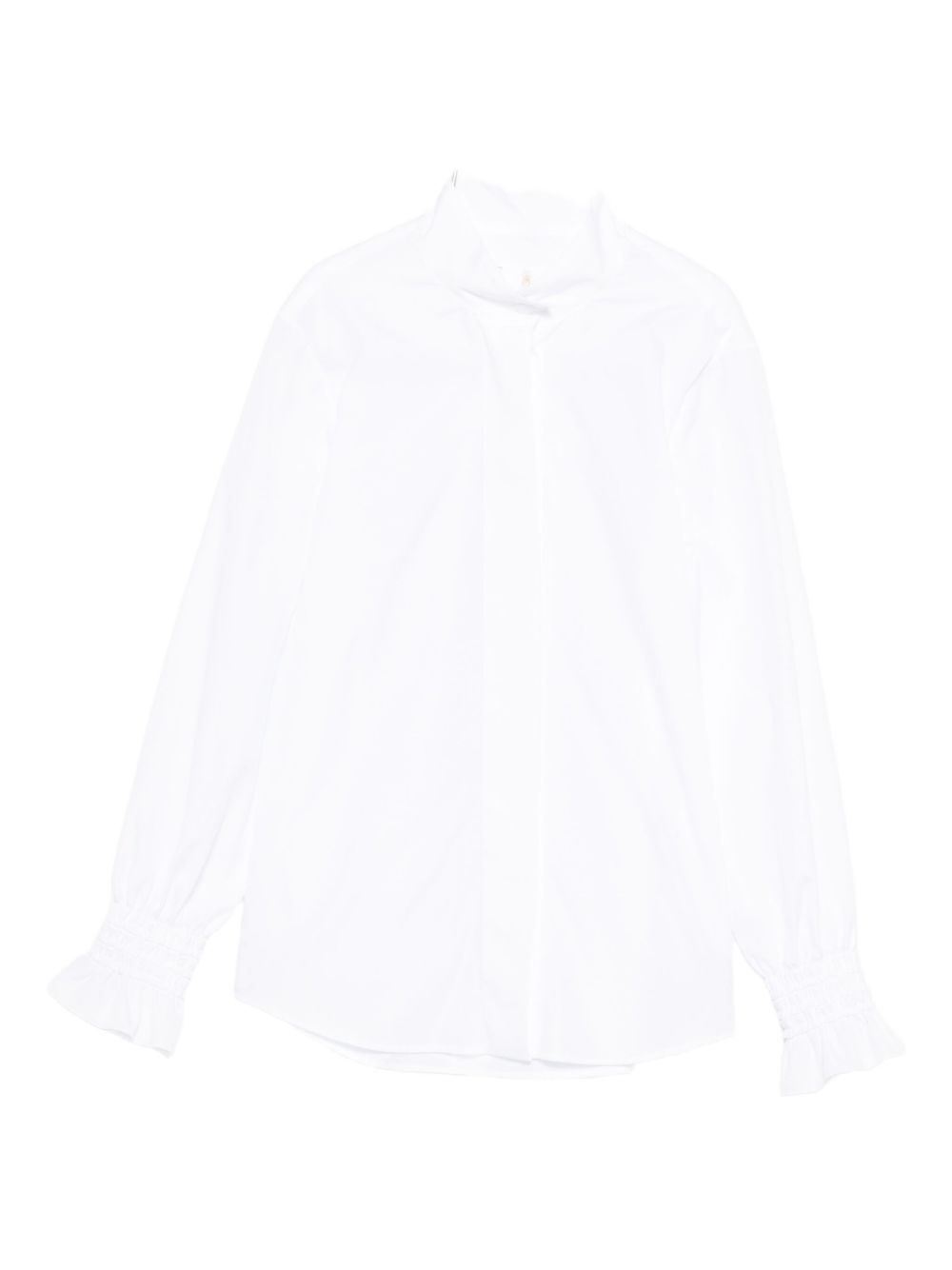 TRAME AUREE Long Sleeve Cotton Shirt with Elastic Cuffs
