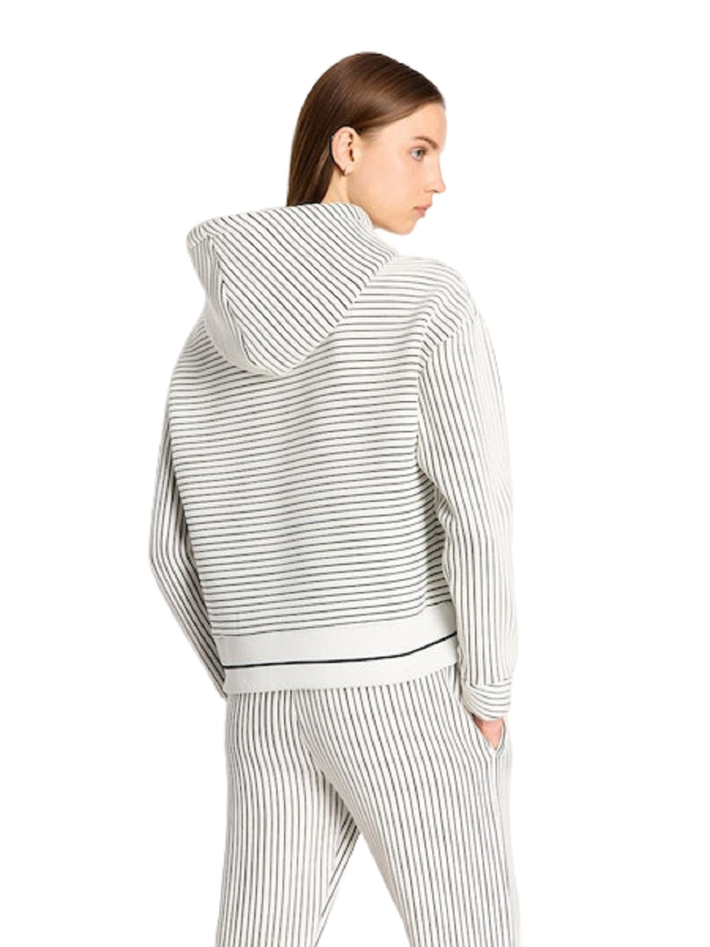 ARMANI EXCHANGE Women's Hoodie Sweatshirt with Striped Design
