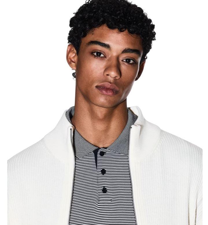 ARMANI EXCHANGE Ribbed Knit High Neck Cardigan for Men