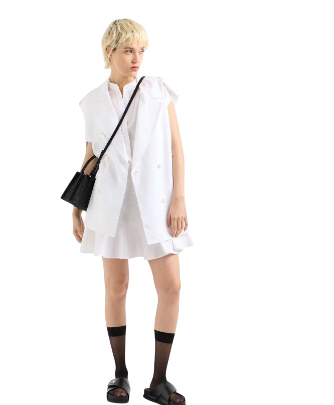 ARMANI EXCHANGE Sleeveless Mini Dress with Mandarin Collar