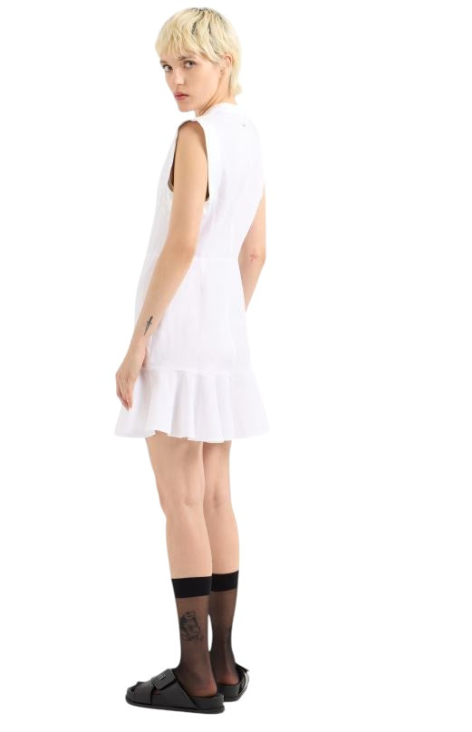 ARMANI EXCHANGE Sleeveless Mini Dress with Mandarin Collar