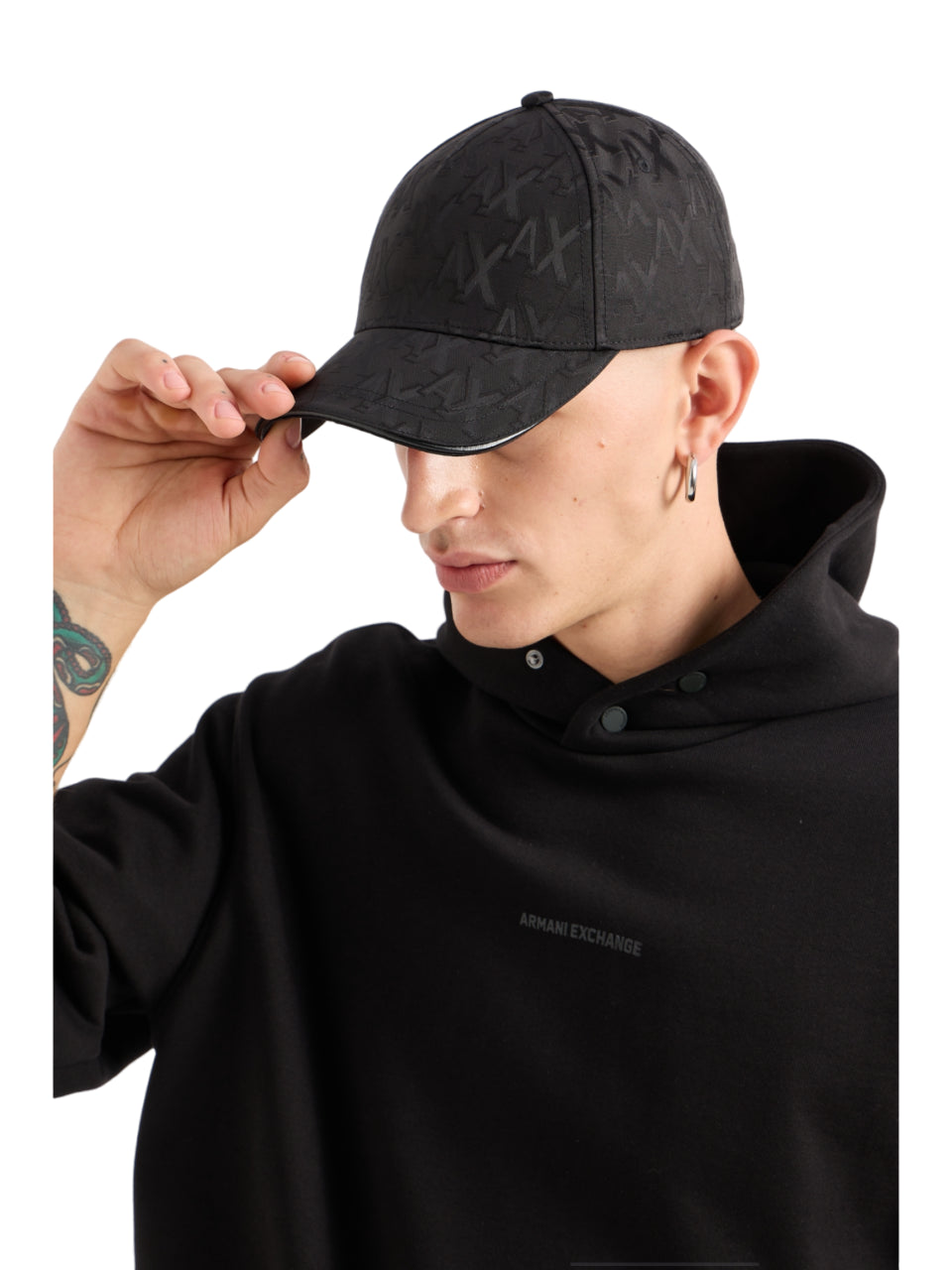 ARMANI EXCHANGE Sustainable Snap Button Hoodie for Men