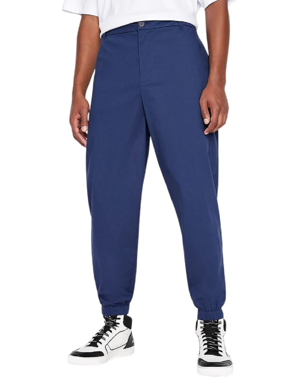 ARMANI EXCHANGE Men's Stretch Linen Blend Pants with Elastic Cuffs