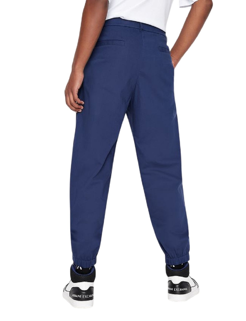 ARMANI EXCHANGE Men's Stretch Linen Blend Pants with Elastic Cuffs