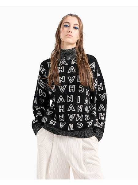 ARMANI EXCHANGE Women's Loose Fit Mock Neck Pullover