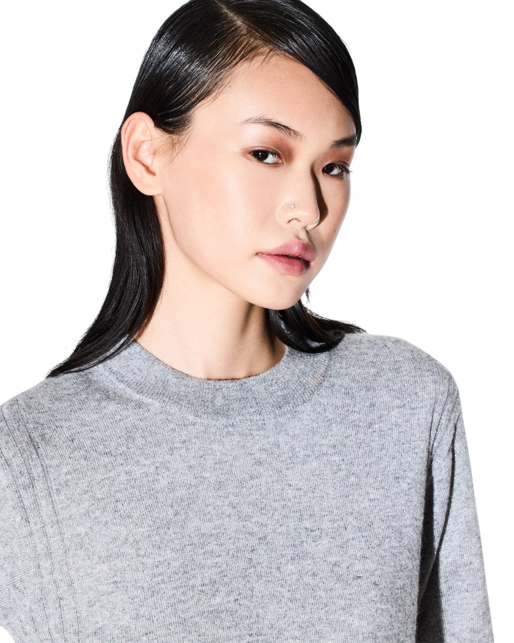 ARMANI EXCHANGE Elegant Shiny Sweater for Women - Crew Neck, Long Sleeves