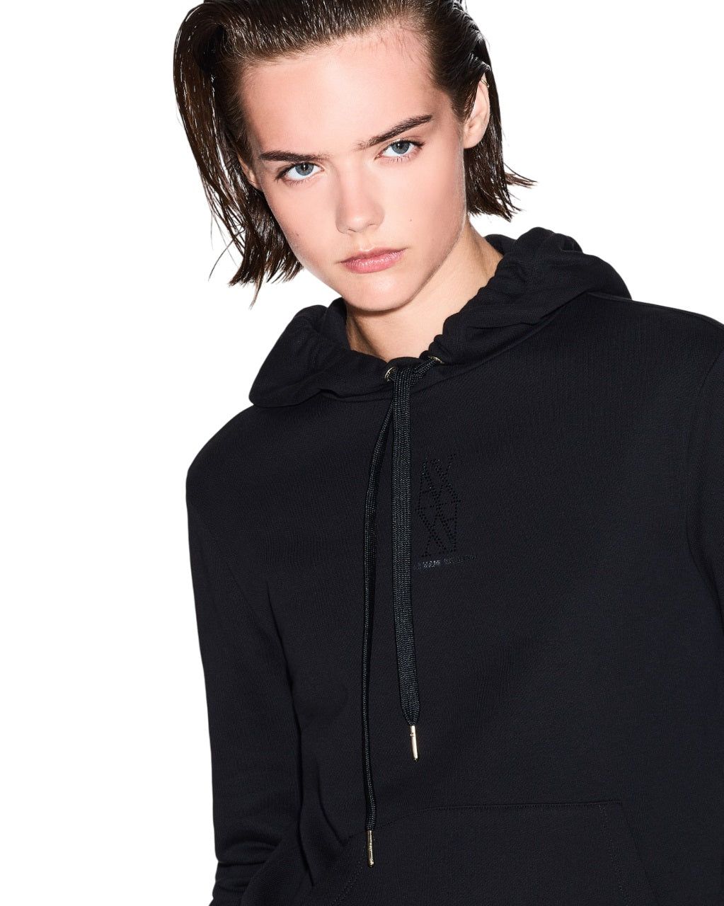 ARMANI EXCHANGE Minimalist Drawstring Hoodie Sweatshirt - Women