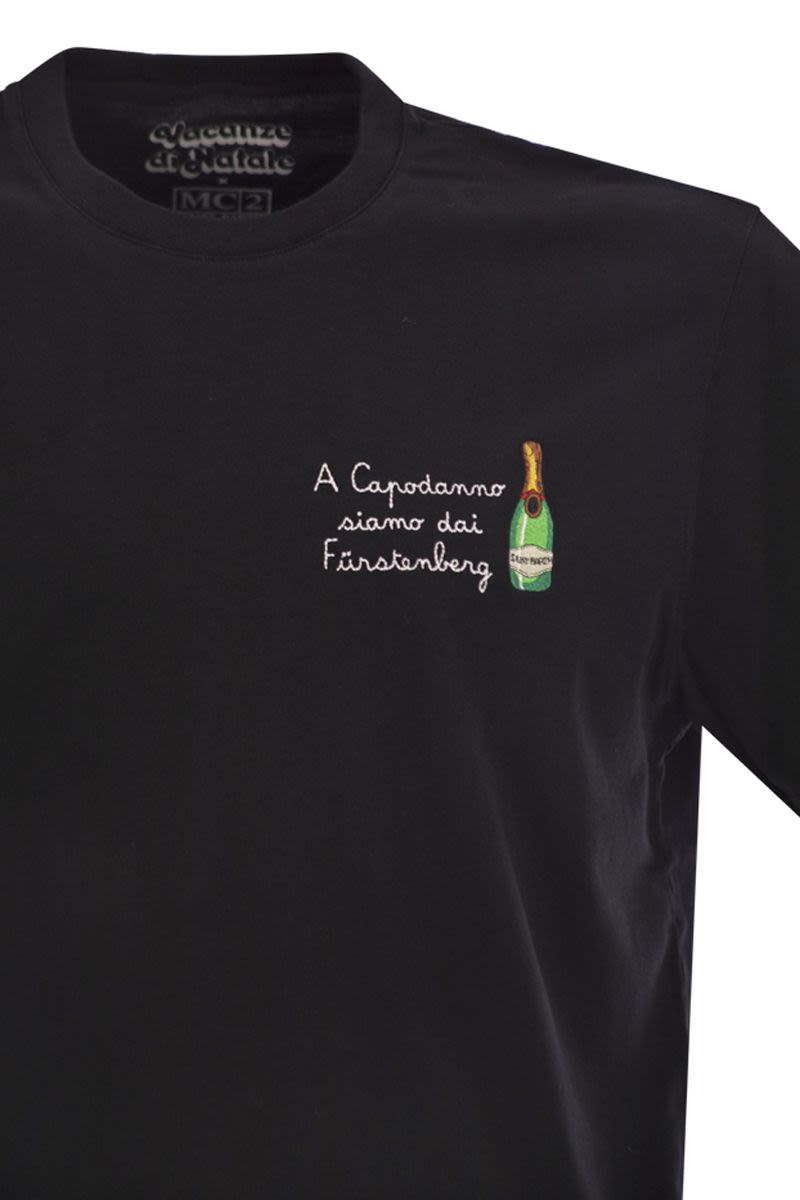 MC2 SAINT BARTH Men's Stylish Cotton T-Shirt with Embroidered Detail