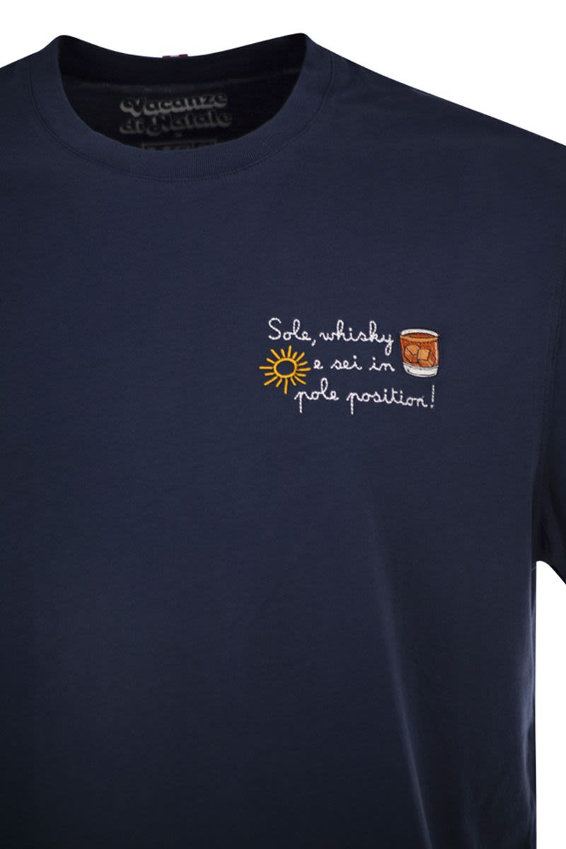 MC2 SAINT BARTH Men's Cotton T-Shirt with Embroidered Details