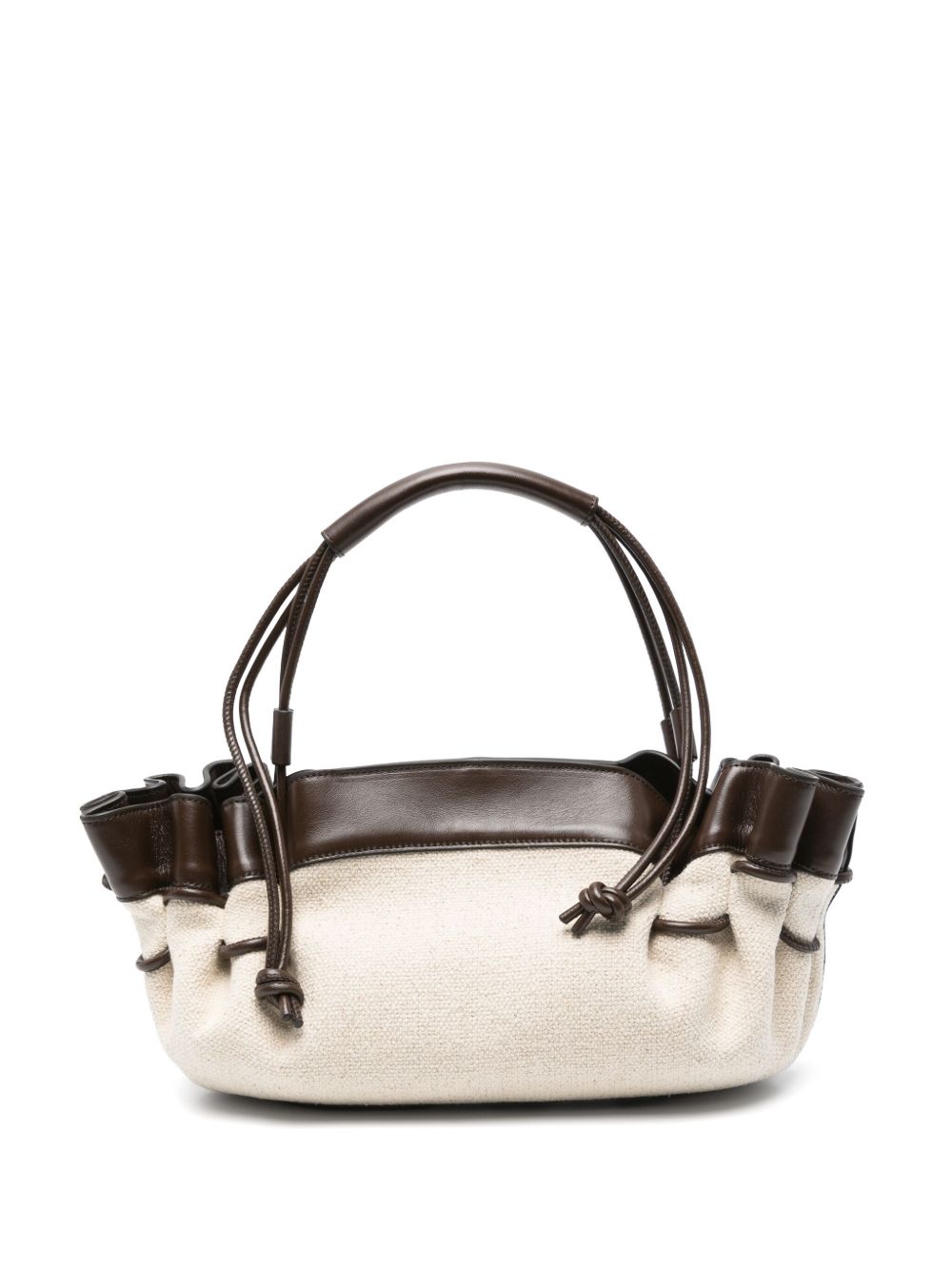 HEREU Canvas and Leather Handbag with Adjustable Strap