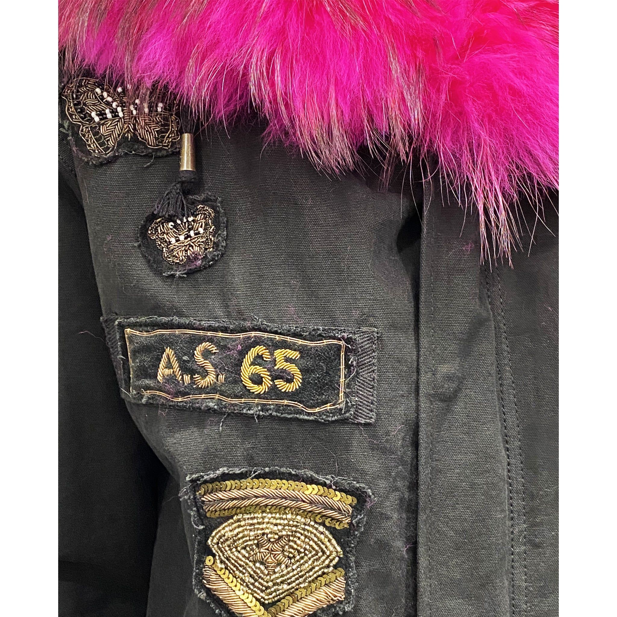 AS65 Canvas Embellished Parka Jacket for Women