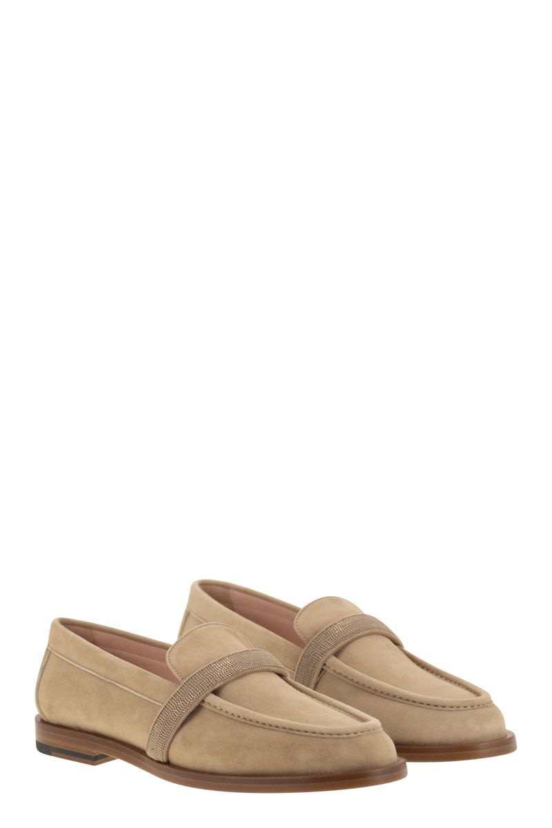 FABIANA FILIPPI Elegant Suede Moccasin with Leather Sole - 2.5 cm Heel Height