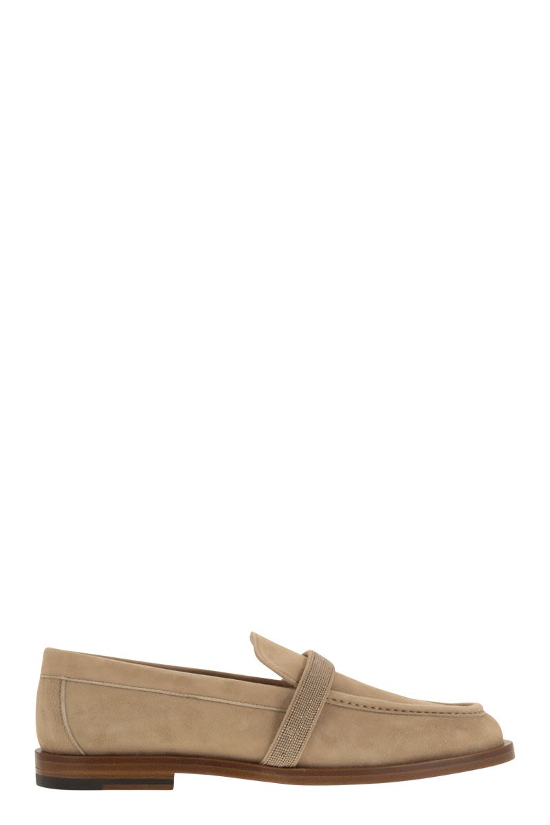 FABIANA FILIPPI Elegant Suede Moccasin with Leather Sole - 2.5 cm Heel Height