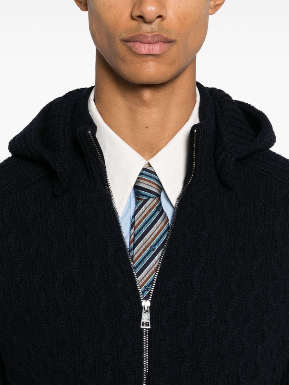 TAGLIATORE Wool Blend Jacket with Detachable Hood for Men