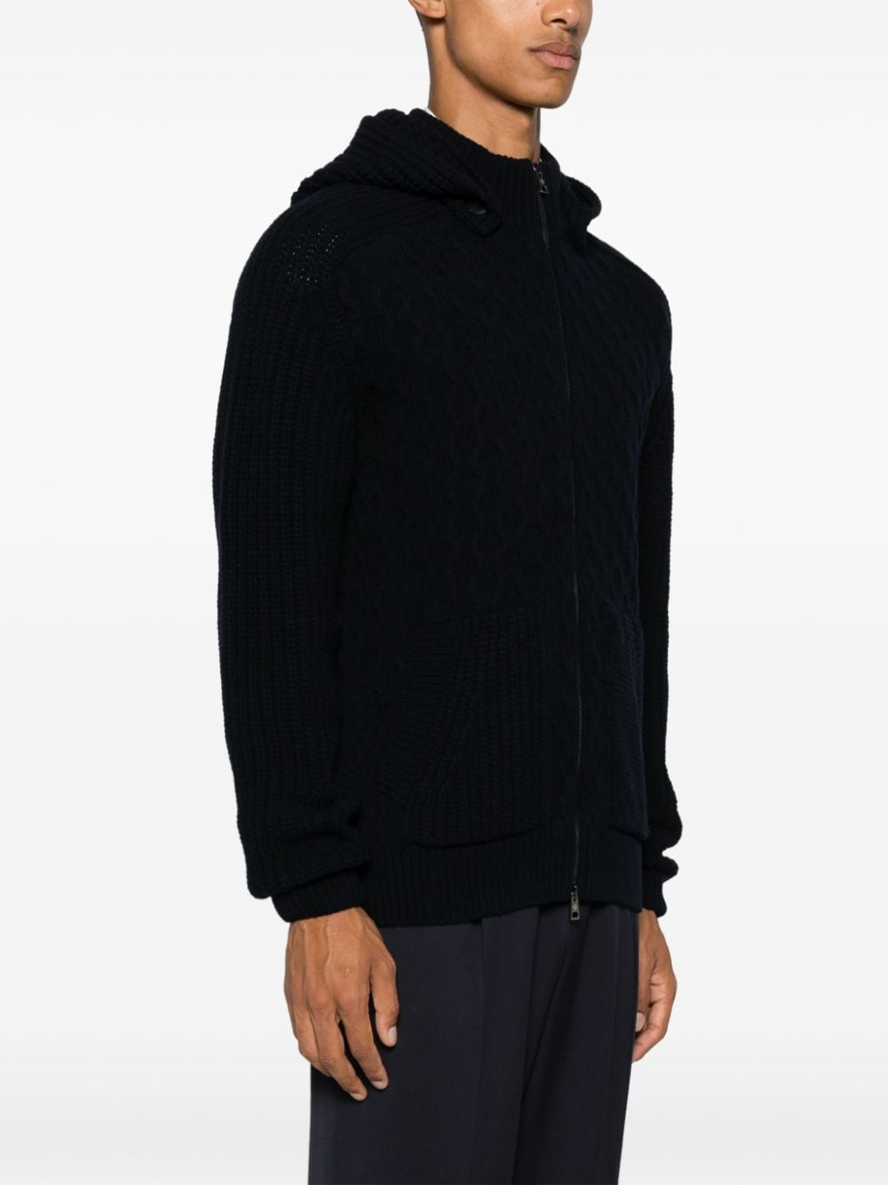 TAGLIATORE Wool Blend Jacket with Detachable Hood for Men