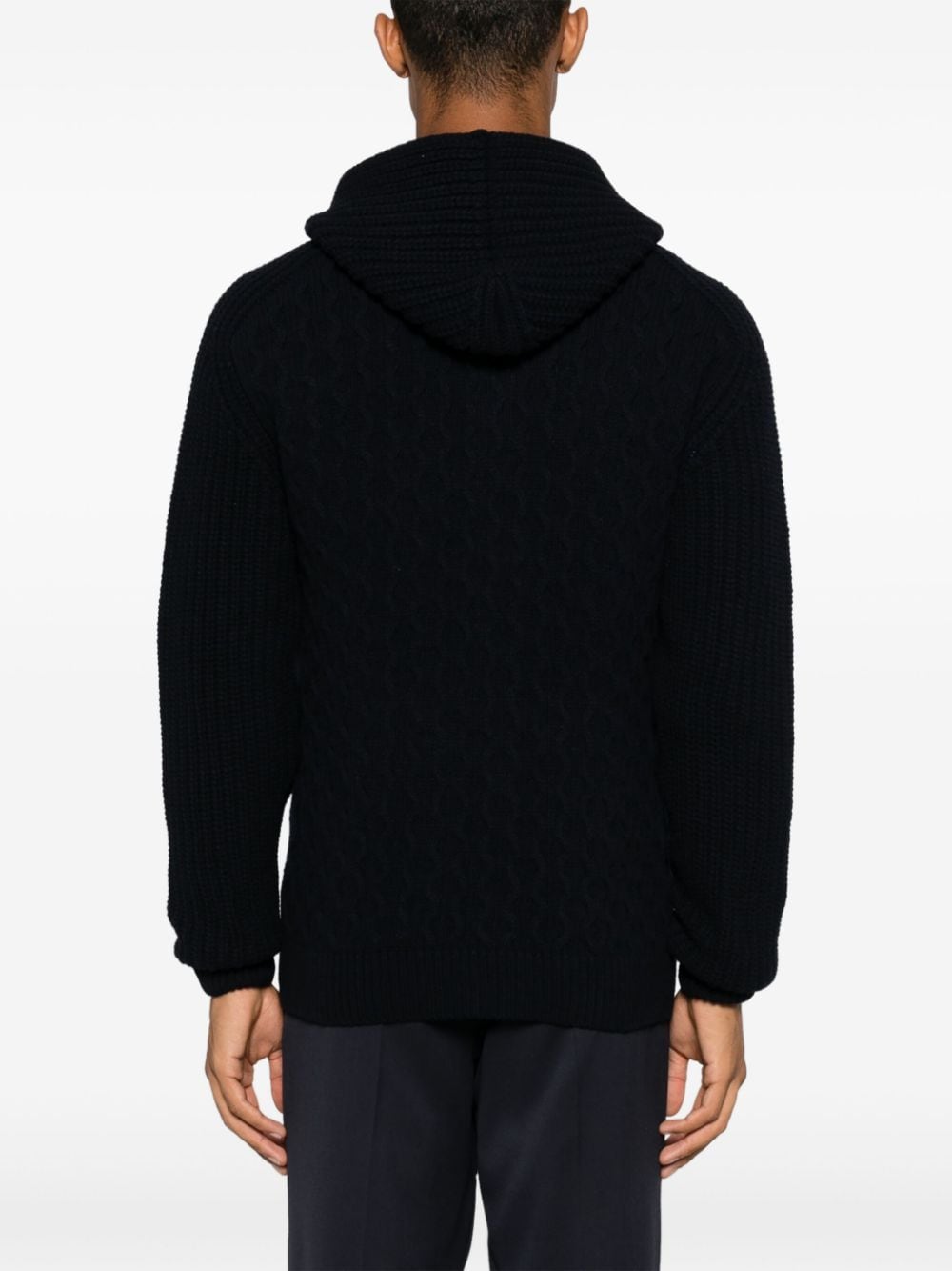 TAGLIATORE Wool Blend Jacket with Detachable Hood for Men