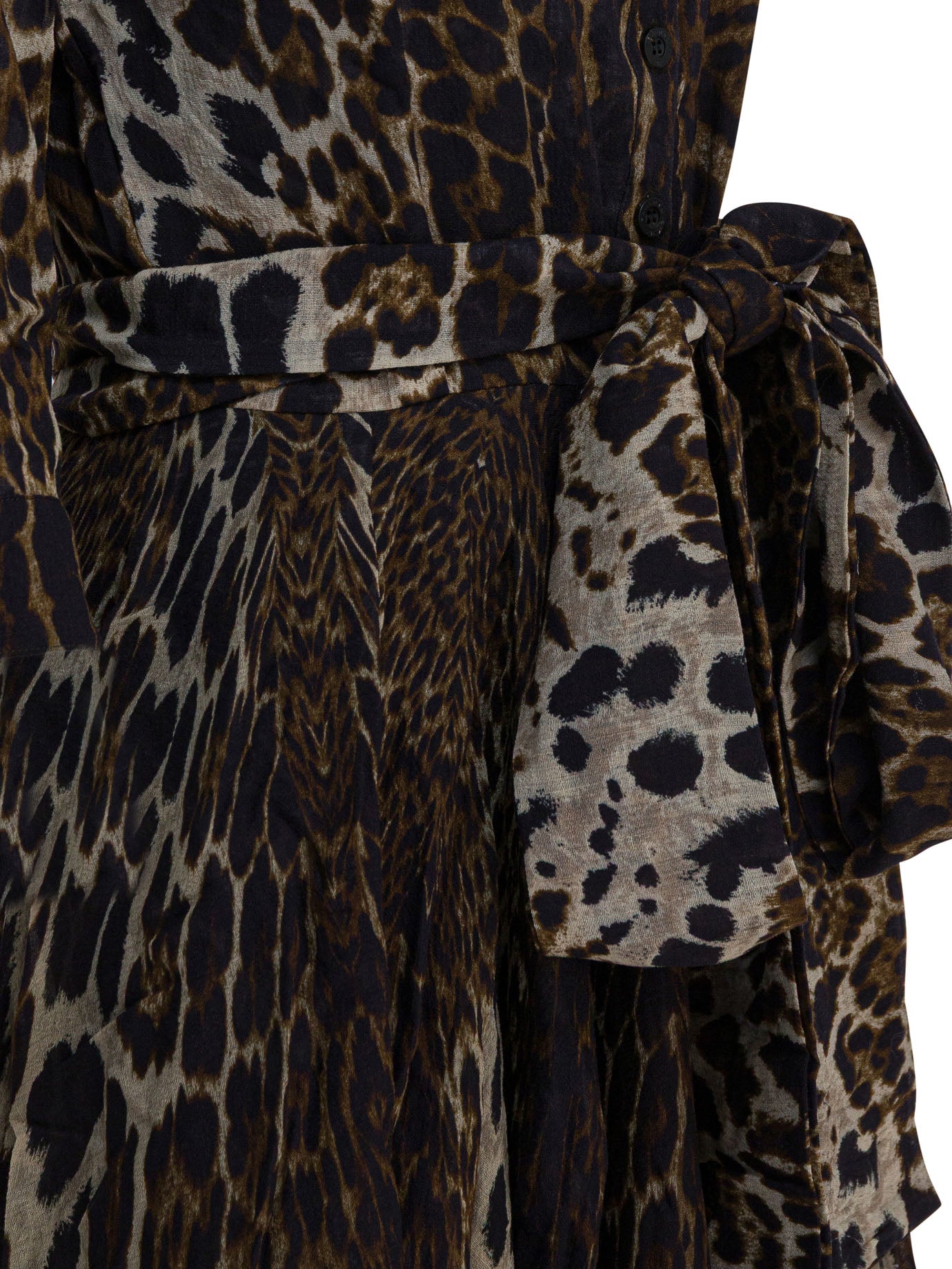 SAMANTHA SUNG Mini Leopard Print Wool Dress
