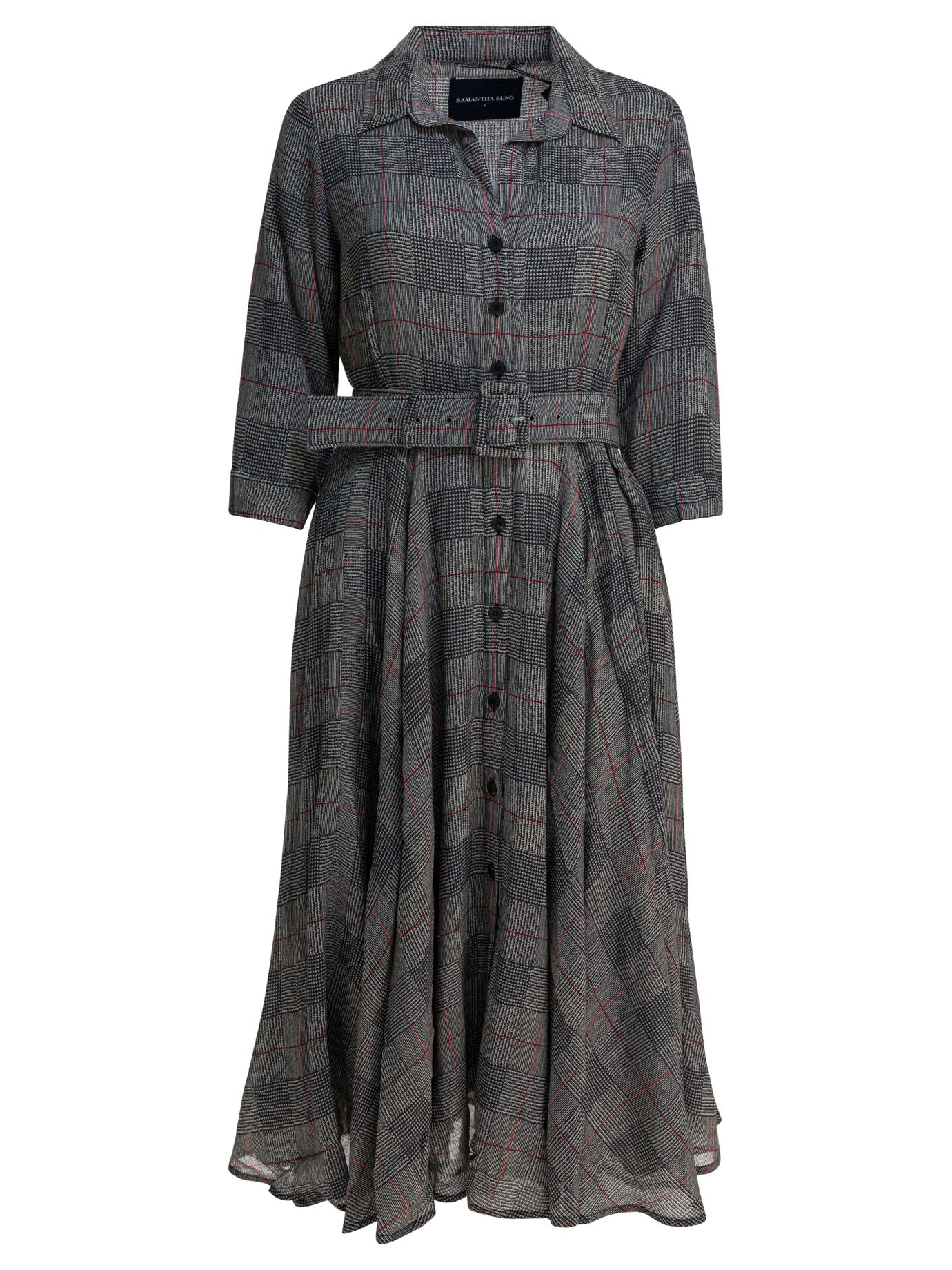 SAMANTHA SUNG Checkerboard Wool Dress for Women - Fall/Winter 2025