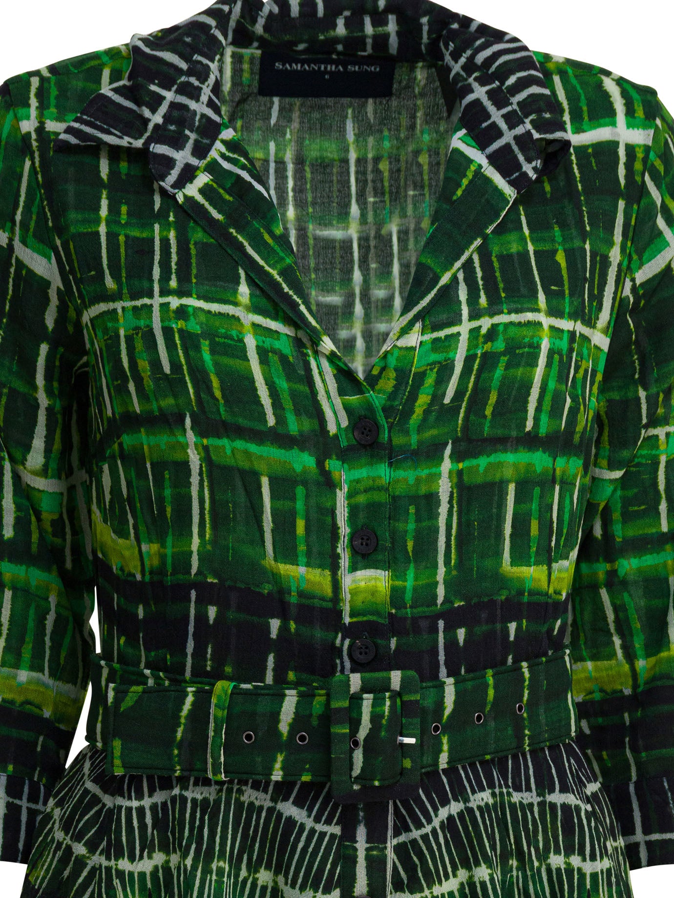 SAMANTHA SUNG Mini Plaid Wool Dress